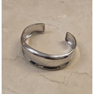 Vintage Sterling Silver Ross-Simons Wide Cuff Bracelet Mirror Finish 925
